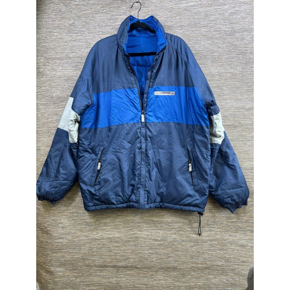 Foursquare Jacket Mens Large Blue Colorblock Full Zip Insulated Ski 04 Logo